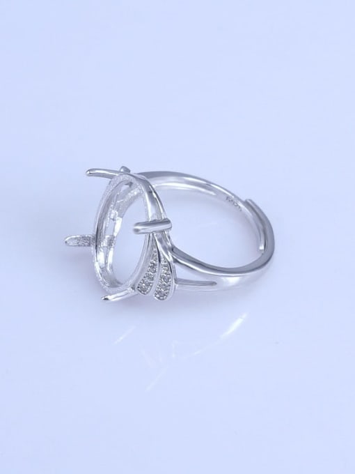 Supply 925 Sterling Silver 18K White Gold Plated Oval Ring Setting Stone size: 9*11 11*13 11*14 12*16 13*18 14*19MM 1
