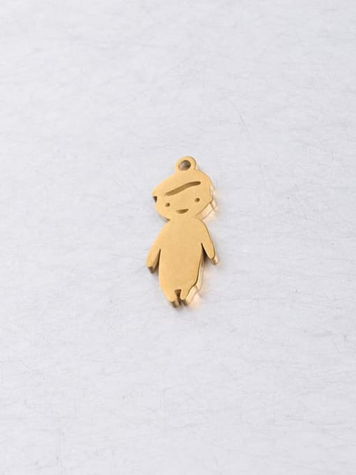 Boy gold Stainless steel boy and girl couple pendant