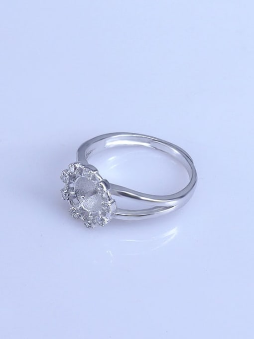 Supply 925 Sterling Silver 18K White Gold Plated Ball Ring Setting Stone diameter: 7mm 1