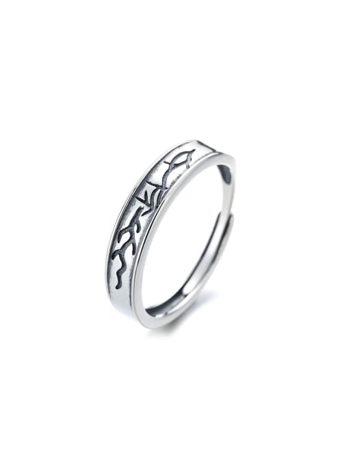 TAIS 925 Sterling Silver Embossed Texture Vintage Band Ring 0