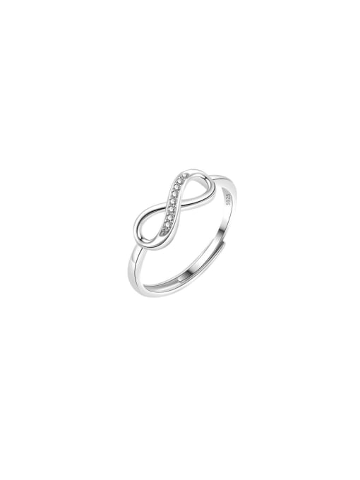 PNJ-Silver 925 Sterling Silver Cubic Zirconia Bowknot Dainty Band Ring 0