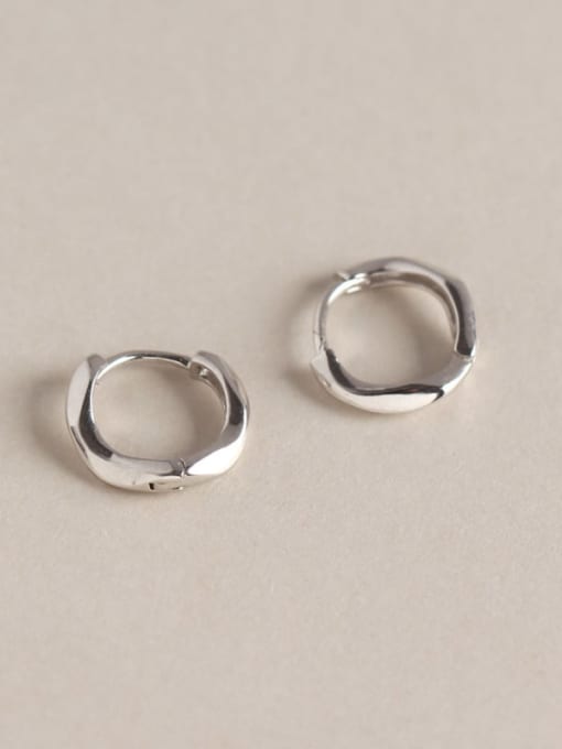 ACEE 925 Sterling Silver Geometric Minimalist Huggie Earring 0