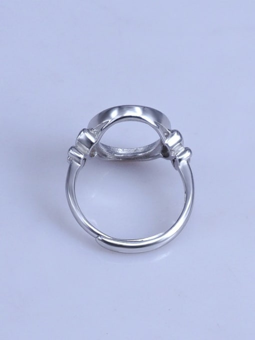 Supply 925 Sterling Silver 18K White Gold Plated Geometric Ring Setting Stone size: 12*14mm 2