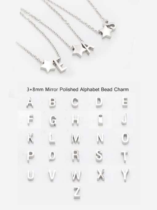 MEN PO Titanium Steel Letter Minimalist Necklace 1