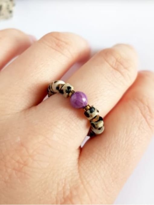 A Natural Stone  Irregular Bohemia Handmade Beading Band Ring