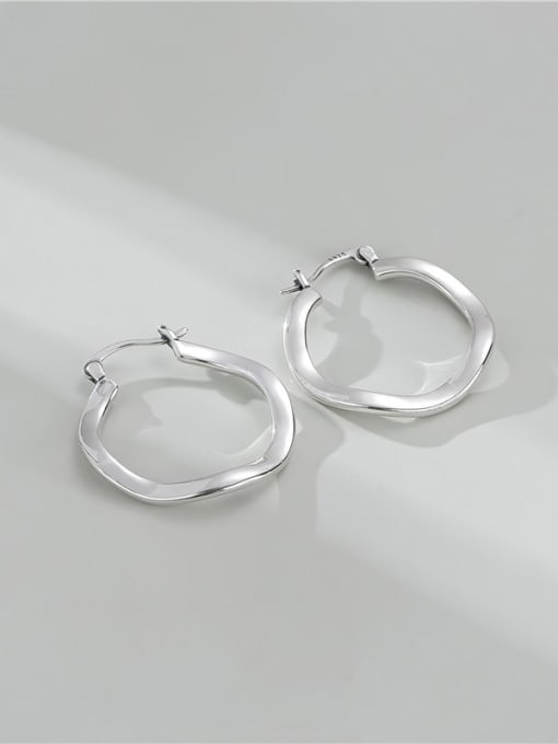 ARTTI 925 Sterling Silver Geometric Minimalist Huggie Earring 2