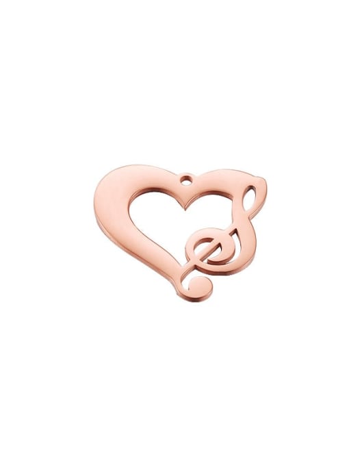 rose gold Stainless steel Heart Note Pendant