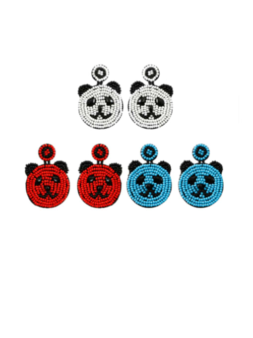 JMI Tila Bead Multi Color Panda Bohemia Pure handmade Weave Earring 0