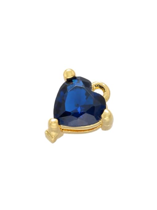 Golden Blue Diamond Micro Inset Small Accessories Micro Inset Peach Heart Color Pendant