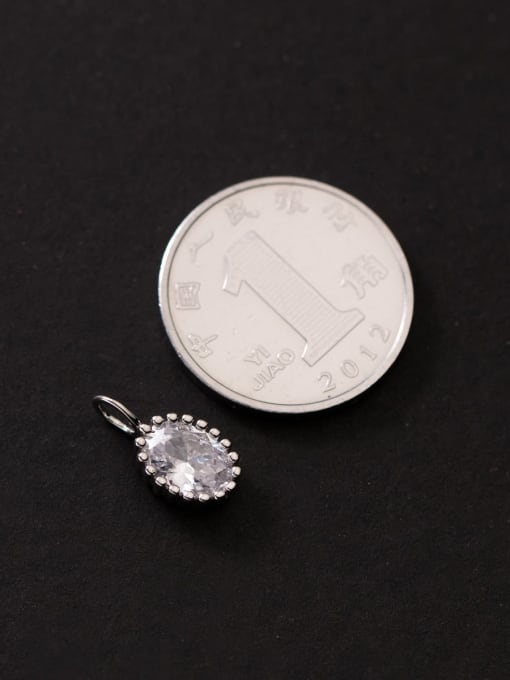 FAN S925 Silver Electroplating Inlaid Zircon Water Drop Oval Pendant 2