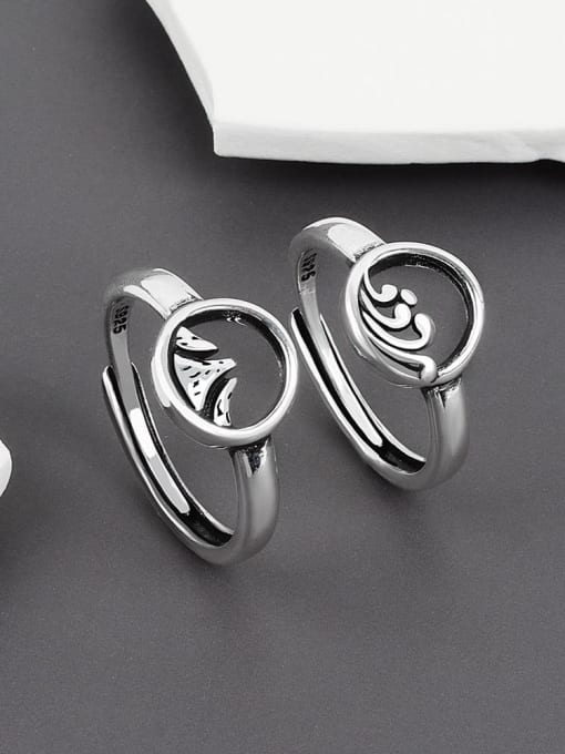 PNJ-Silver 925 Sterling Silver Geometric Minimalist Couple Ring 3