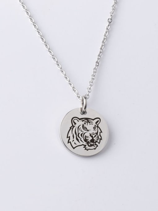 YP001 124 20MM Stainless steel Round Tiger Minimalist Necklace