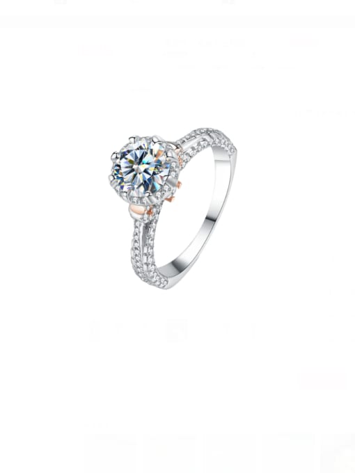 1 CT (white Mosang diamond) 925 Sterling Silver Moissanite Geometric Dainty Band Ring