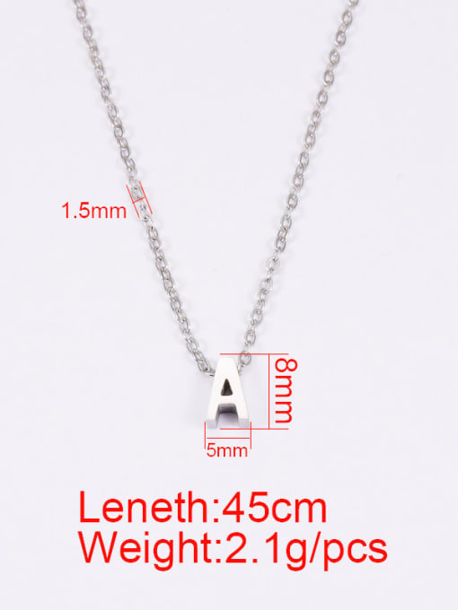 MEN PO Titanium Steel Letter Minimalist Necklace 3
