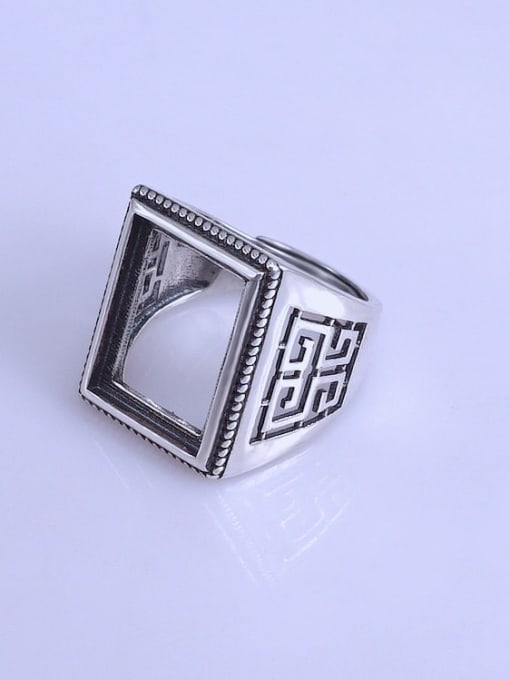 Supply 925 Sterling Silver Geometric Ring Setting Stone size: 12*16mm 1