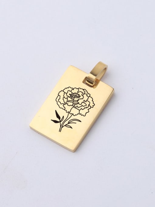 Little gold 2 209 Stainless Steel Laser Lettering Flower Single Hole Diy Jewelry Accessories