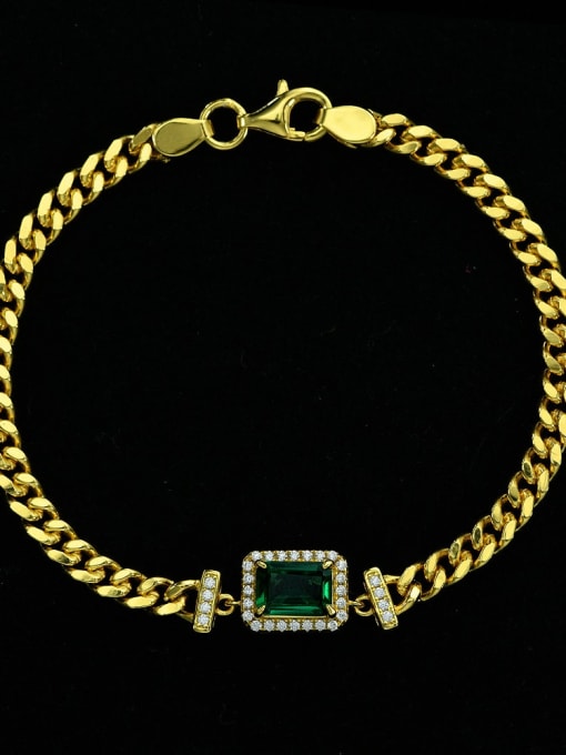 chain length 17cm 925 Sterling Silver High Carbon Diamond Geometric Dainty Link Bracelet
