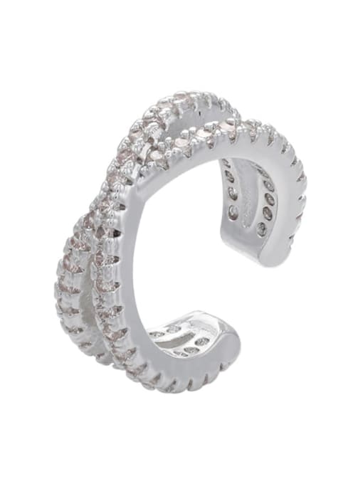 1 White Gold Micro-set small accessories ear clip white zircon accessories