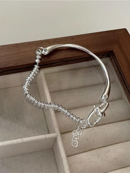 ARTTI 925 Sterling Silver Vintage Asymmetrical  Chain Link Bracelet 3