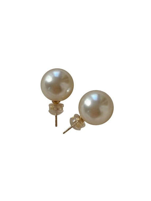 ZEMI 925 Sterling Silver Freshwater Pearl Ball Dainty Stud Earring 0