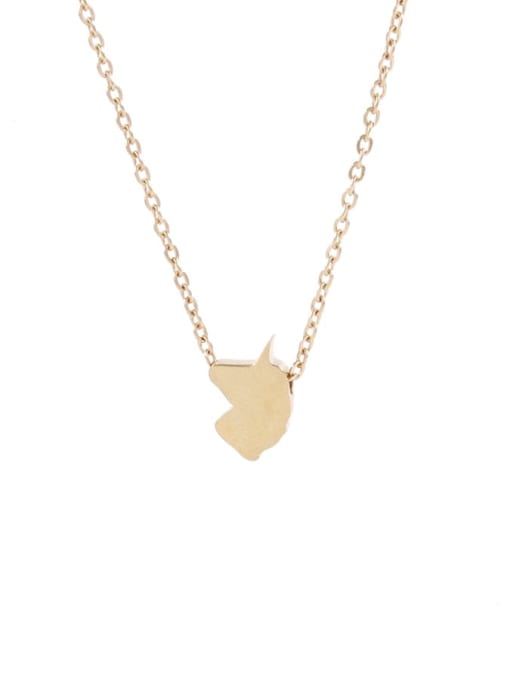 Rose Gold Stainless steel Geometric unicorn Dainty Necklace