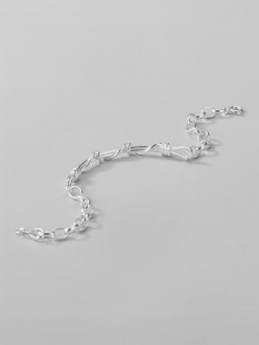 ARTTI 925 Sterling Silver Geometric Minimalist Winding Braided Irregular Bracelet 2