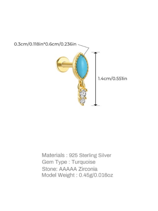 Single Gold 5 925 Sterling Silver Cubic Zirconia Geometric Dainty Single Earring