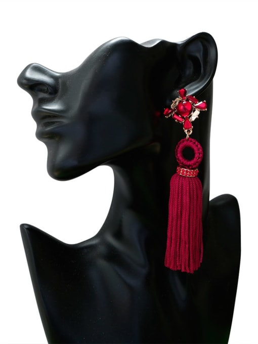 JMI Zinc Alloy Weave Tassel Bohemia Threader Earring 1