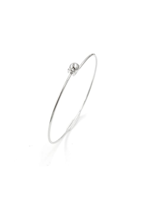 MEN PO Stainless steel open simple threaded bead detachable bracelet 1