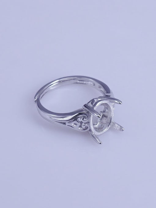 Supply 925 Sterling Silver 18K White Gold Plated Heart Ring Setting Stone size: 8*10mm 2