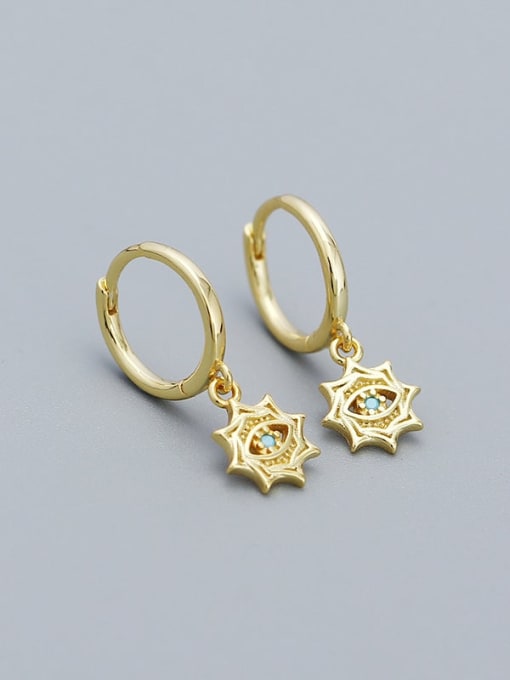 Gold 925 Sterling Silver Cubic Zirconia Star Minimalist Huggie Earring