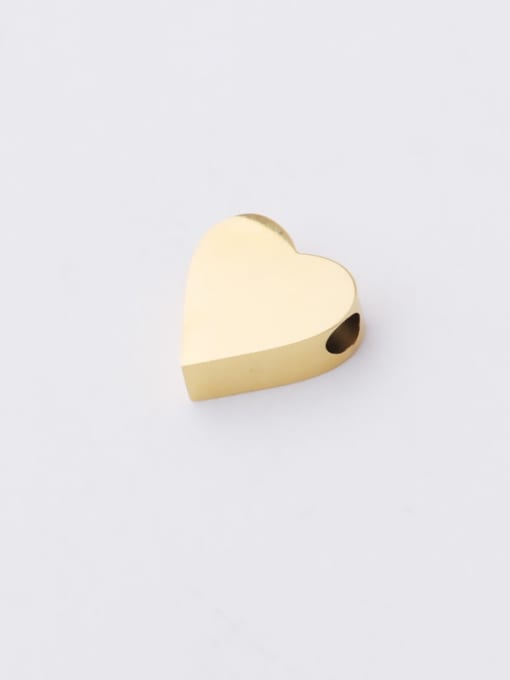 golden Stainless steel love heart-shaped small hole beads / handmade loose beads