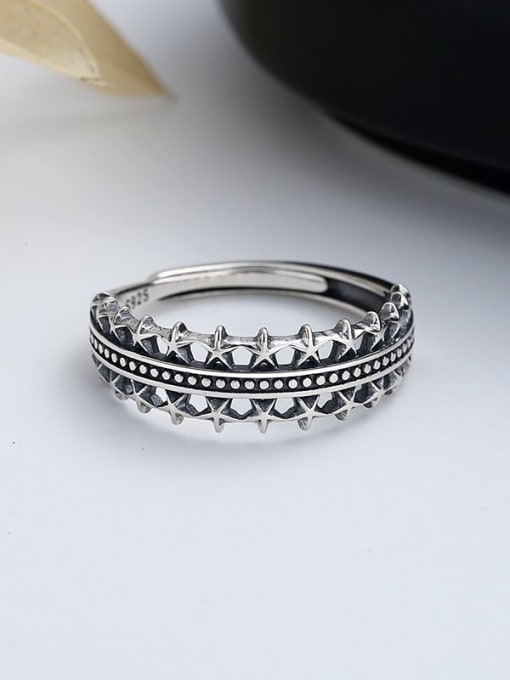 TAIS 925 Sterling Silver Five-Pointed Star Vintage Stackable Ring 3