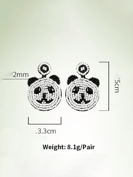JMI Tila Bead Multi Color Panda Bohemia Pure handmade Weave Earring 3