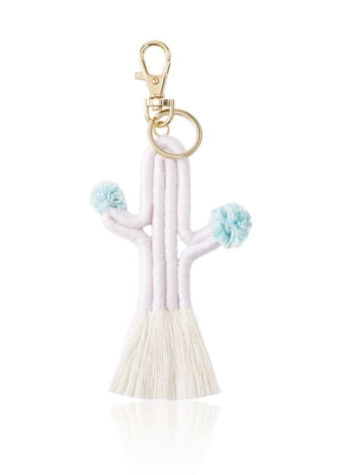 K68234 11 Alloy Cotton Cactus Cute Hand-Woven Key Chain/ Bag Pendant