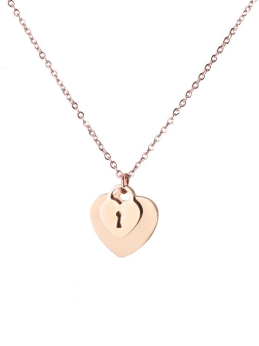 Rose Gold Stainless steel Heart Minimalist Necklace