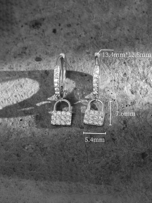 YUANFAN 925 Sterling Silver Cubic Zirconia Geometric Minimalist Huggie Earring 4