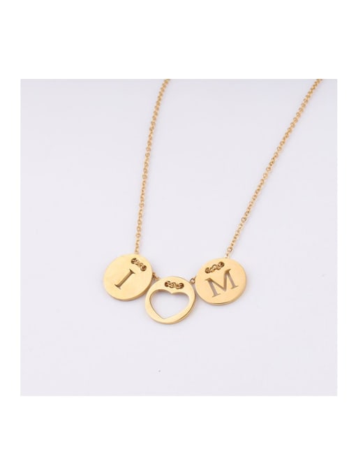 MEN PO Stainless steel Gold Letter Minimalist Necklace 0