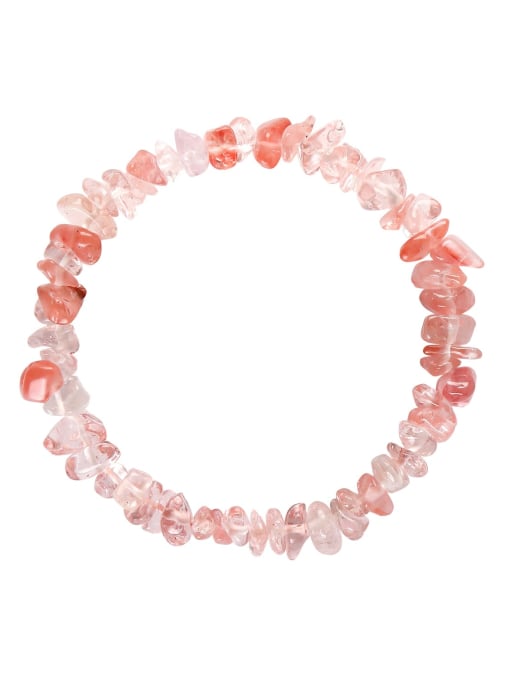 Bc68002 strawberry crystal Multi Color Natural Stone  Geometric Trend Stretch Bracelet