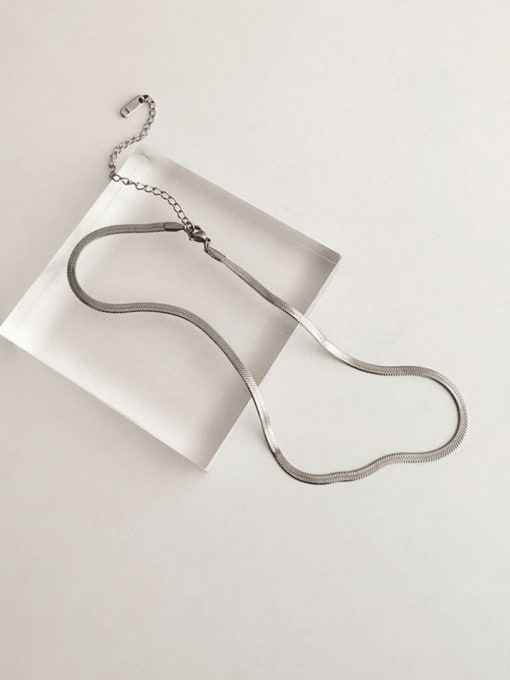 MEN PO Titanium Steel  Minimalist  Snake chain Necklace 2