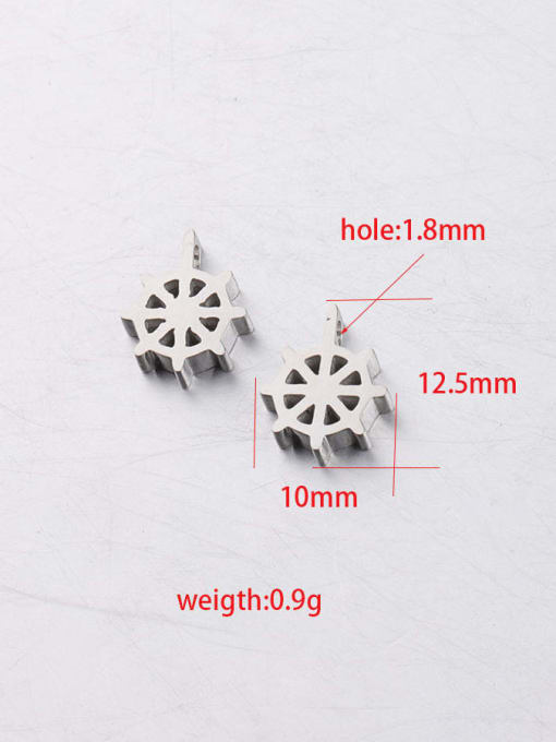 MEN PO Stainless steel rudder small hole beads loose beads perforated beads accessories 2