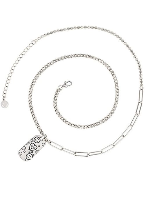 011L10.5g 925 Sterling Silver Letter Vintage Necklace