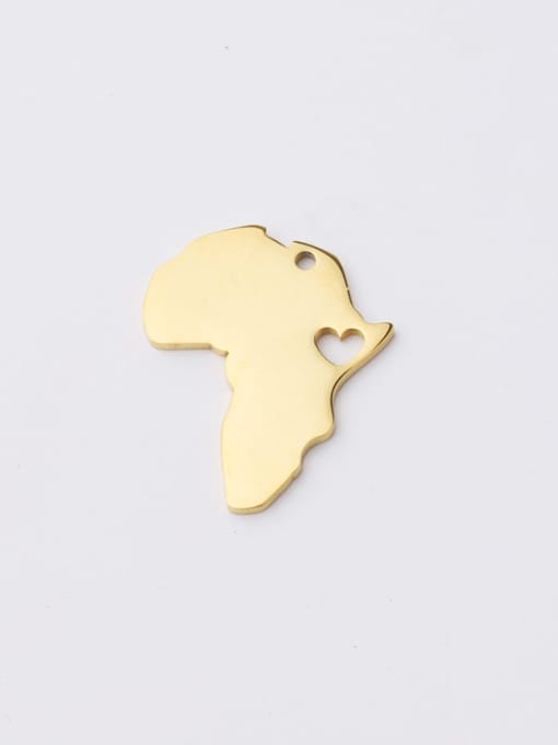 golden Stainless Steel Africa Map Shape Pendant