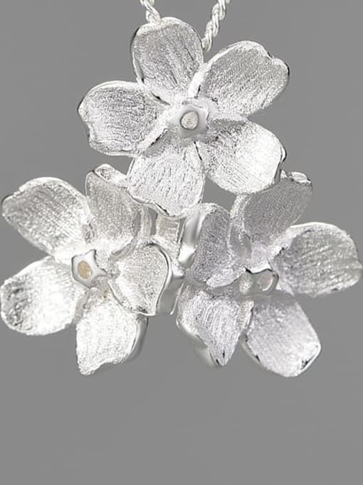Silver without chain 925 Sterling Silver Forget-me-not fresh handmade design Artisan Pendant