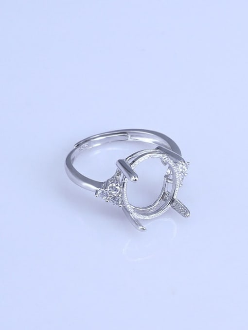 Supply 925 Sterling Silver 18K White Gold Plated Geometric Ring Setting Stone size: 5*7 6*8 7*9 8*10 9*11 10*12 11*13 12*16 13* 2