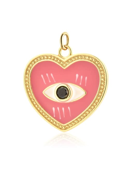 18k gold 【 B style 】 925 Sterling Silver Cubic Zirconia Enamel Trend Heart Pendant