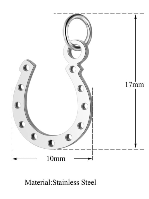 FTime Stainless steel Horseshoe Charm Height : 10 mm , Width: 17 mm 0