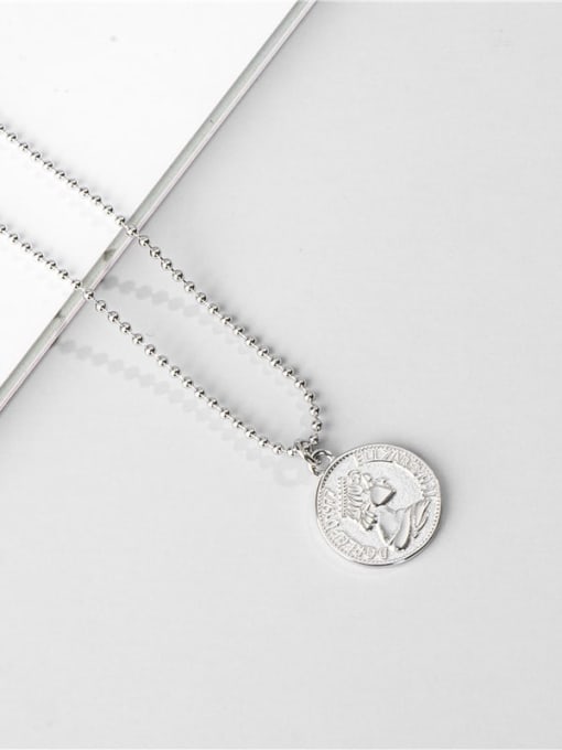 Platinum 925 Sterling Silver Round Minimalist Necklace