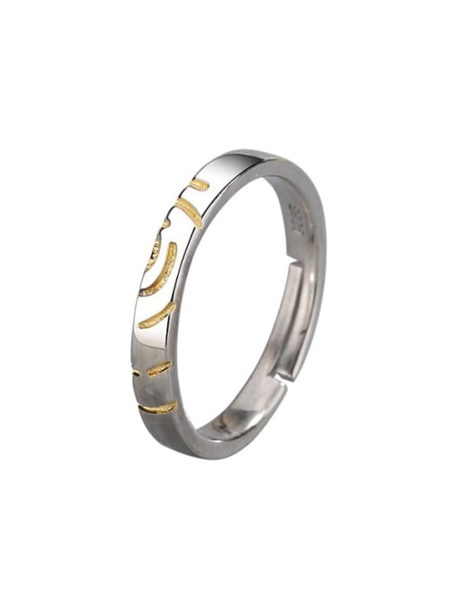 women 925 Sterling Silver Geometric Minimalist Couple Ring