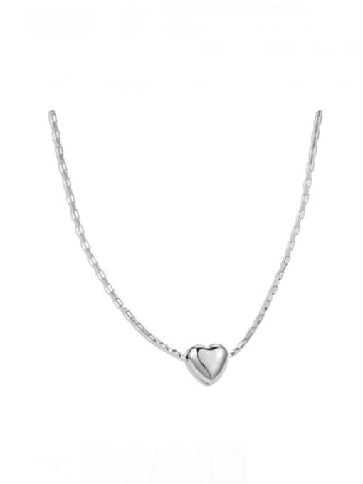 DY190696 Silver 925 Sterling Silver Heart Minimalist Necklace